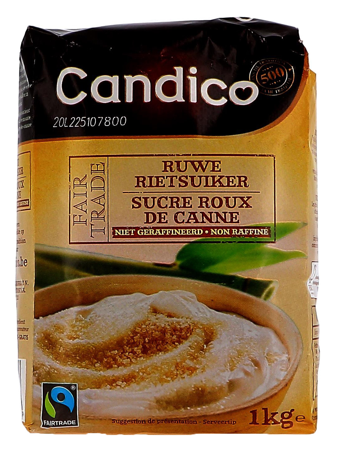 Sucre Roux de canne en poudre non raffiné 1kg Candico - Nevejan