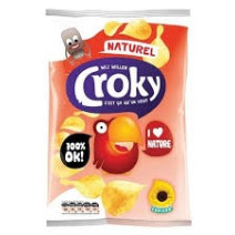Croky Chips regular Sel 20x45gr (Koek - snoep - chips - nootjes)
