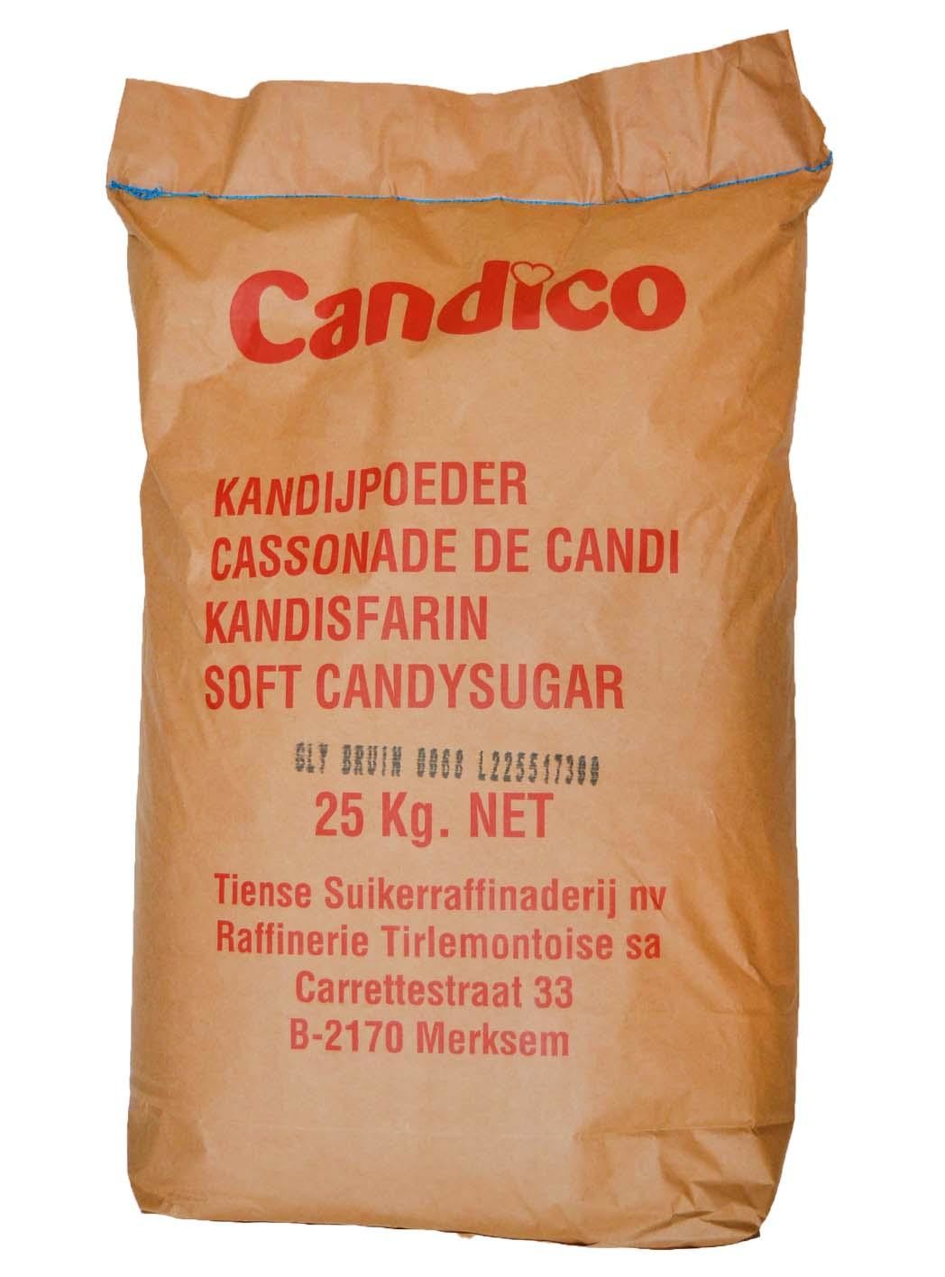 Light brown soft candy sugar cassonade 25kg Candico - Nevejan