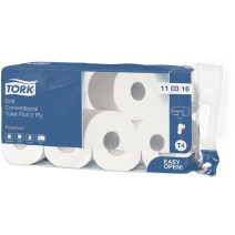 TORK Toilet Paper white 3 ply 250 sheets 9x8 rolls 110316