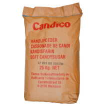 Light brown soft candy sugar cassonade 25kg Candico