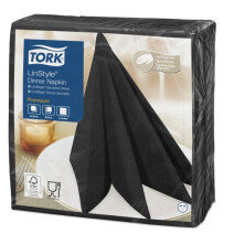 Tork Premium Dinner Napkin Linstyle 1/8 folded Black 40x40cm 50pcs